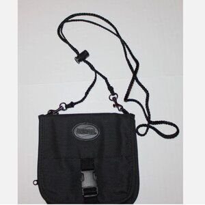 American Tourister Black Nylon Zippered Travel Wallet with Detachable Neck Band